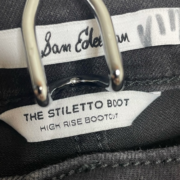 Sam Edelman The Stiletto Boot High Rise Boot Cut Jeans With Fringe Size 27 Women - Picture 2 of 11